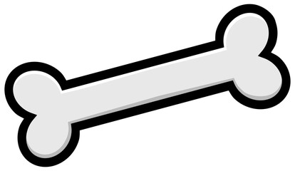 Cartoon dog bone icon. Vector illustration isolated on white background.