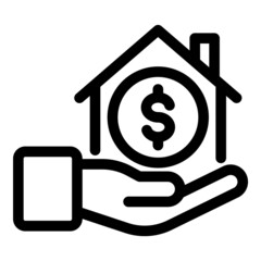Home Rent Sale Dollar Flat Icon Isolated On White Background
