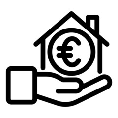 Home Rent Sale Euro Flat Icon Isolated On White Background