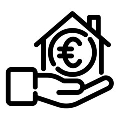 Home Rent Sale Euro Flat Icon Isolated On White Background