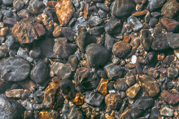 pebbles on shallow river