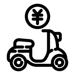 Rent Sale Scooter Flat Icon Isolated On White Background