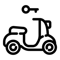 Rent Sale Scooter Flat Icon Isolated On White Background