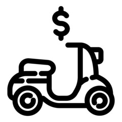 Rent Sale Scooter Flat Icon Isolated On White Background