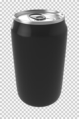 black aluminum can isolated png