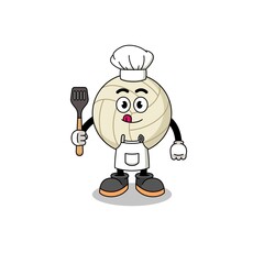 Mascot Illustration of volleyball chef