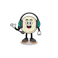 Mascot Illustration of volleyball as a customer services