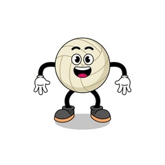 volleyball cartoon with surprised gesture