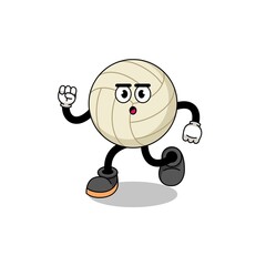 running volleyball mascot illustration