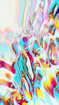 Bright Colorful Abstract Refeacting Fluid Texture Loop