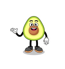 avocado cartoon with welcome pose