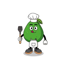 Mascot Illustration of avocado fruit chef
