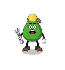 Character Illustration of avocado fruit with 404 error