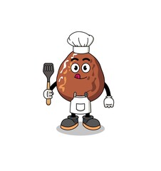 Mascot Illustration of date fruit chef