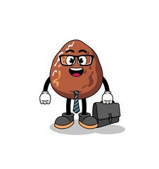 date fruit mascot as a businessman