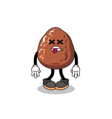 date fruit mascot illustration is dead