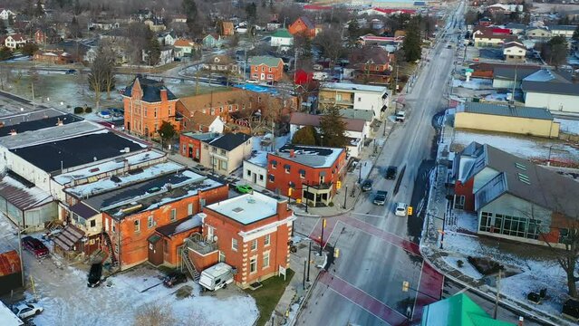 Aerial of Cayuga, Ontario, Canada 4K