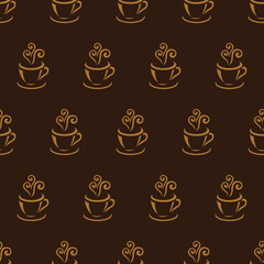 seamless pattern coffee cup for background, wall decoration, fabric motif, texture, wallpaper, gift wrapping