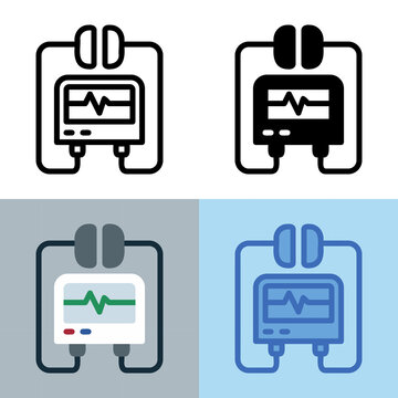 Illustration vector graphic of Defibrillator Icon. Perfect for user interface, new application, etc