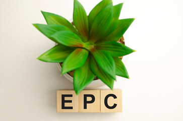 The concept of the word known as EPC or Earnings Per Click has a yellow background.