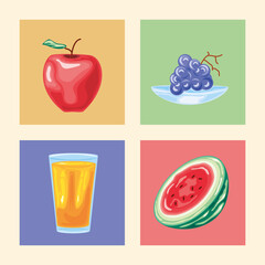 fruits and juice