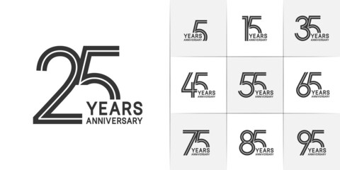 set of anniversary premium collection black color can be use for celebration event