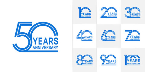 set of anniversary premium collection blue color can be use for celebration event