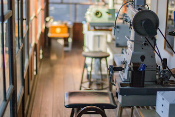 Leather craftsman's atelier and tools