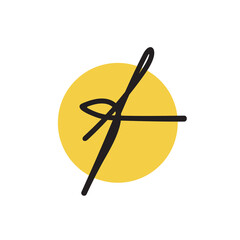 F initial handwriting and signature logo design - Vector