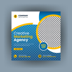 Creative marketing corporate social media post and banner template design