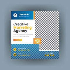Creative marketing corporate social media post and banner template design