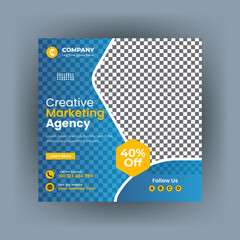Creative marketing corporate social media post and banner template design
