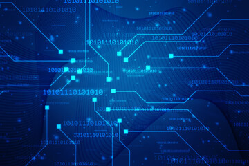 Abstract futuristic circuit board Illustration, Circuit board with various technology elements. Circuit board pattern for digital abstract technology background