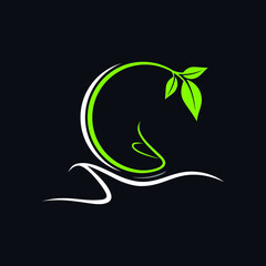 illustration of a thumb massaging the body with a variety of leaves which means natural