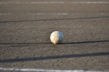 a soccer ball on a ground