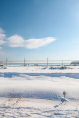 Road covered by snow, Hokkaido, Japan