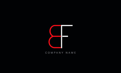 BF, FB, BF, Letters logo monogram - obrazy, fototapety, plakaty
