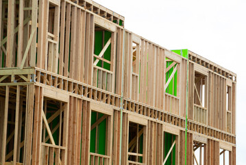 frame of a new two-story house