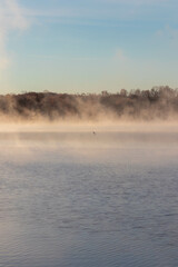 Obraz na płótnie Canvas View of a Foggy Lake in Virginia