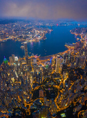 Hong Kong Victoria Harbor night view