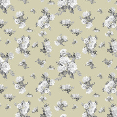 Hand drew a gold color rose pattern