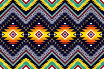 Abstract geometric ethnic pattern design. Aztec fabric carpet mandala ornament ethnic chevron textile decoration wallpaper. Tribal boho native ethnic traditional embroidery vector background 
