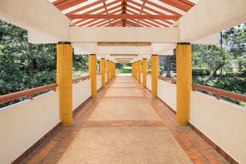 Coverd bridge to a park, Hong Kong