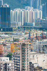 22 Sept 2019 - Hong Kong: Cityscape of downtown, Kowloon, Hong Kong, daytime