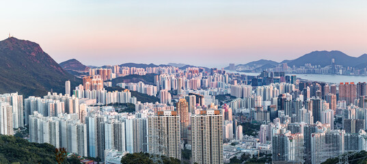 22 Sept 2019 - Hong Kong: Cityscape of downtown, Kowloon, Hong Kong, Daytime