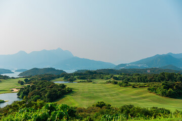 Golf field in evening, Fall, Sai Kung, Hong Kong