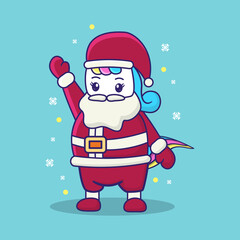 
cute unicorn in christmas dress, suitable for children's books, birthday cards, valentine's day, stickers, book covers, greeting cards, printing. 
