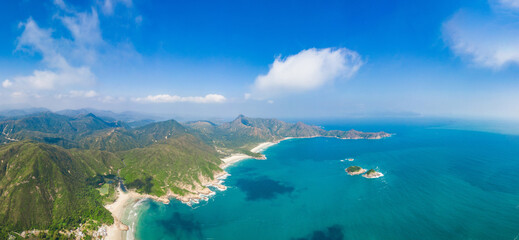Obraz premium Panorama Aerial view of Tai Long Wan, Sai Kung, Hong Kong