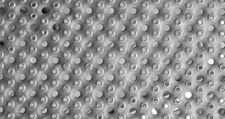 Perforated raised hole panel. Anti-Slip metal sheet with holes. Background. Texture.