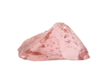 Pink Glass Rock Isolated on White Background